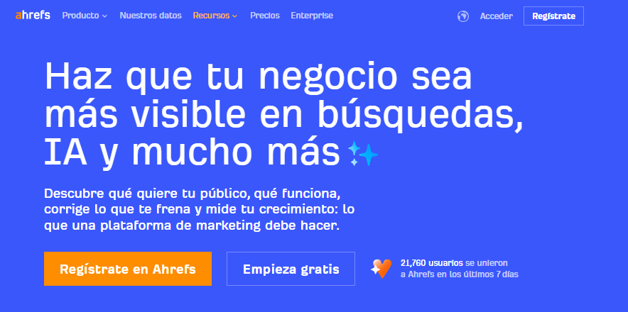 7 alternativas a Semrush que deberías valorar antes de elegir tu herramienta SEO y GEO 3 Ahrefs herramienta de SEO y IA