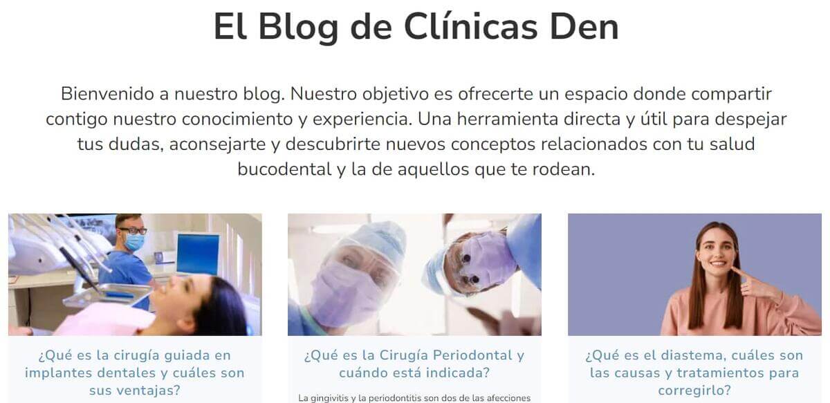 Blog corporativo Clínicas Den