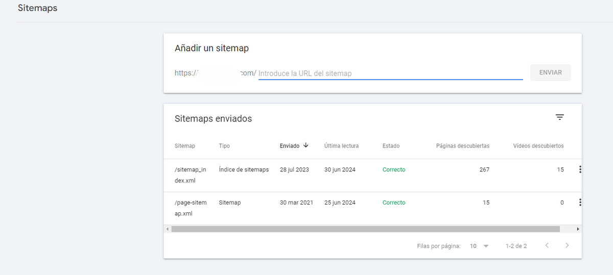 Sitemap en Google Search Console