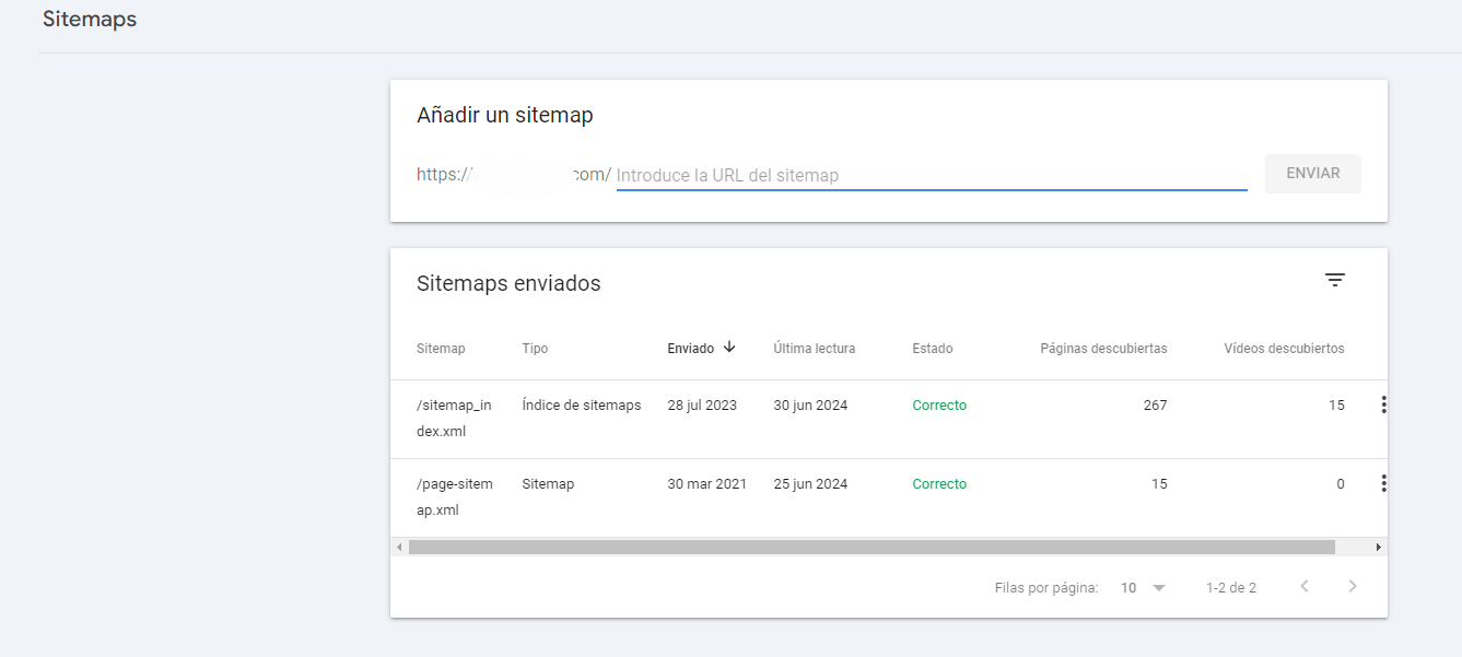 Sitemap en Google Search Console