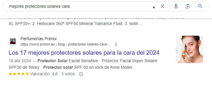 Snippets optimizados en Google