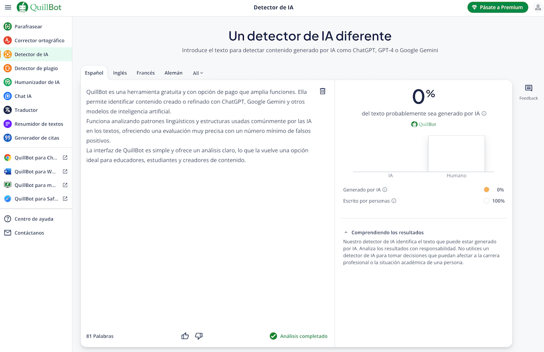 QuillBot - Detector de IA
