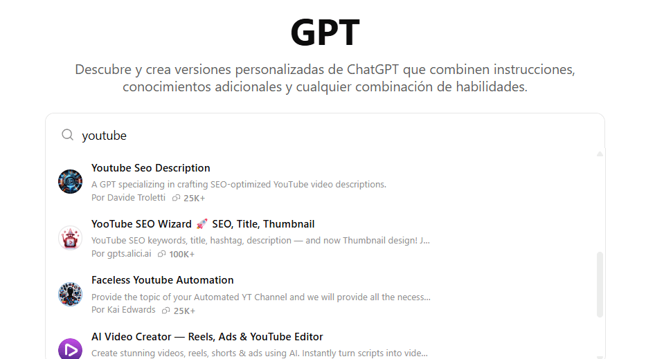 ChatGPT extensiones para YouTube