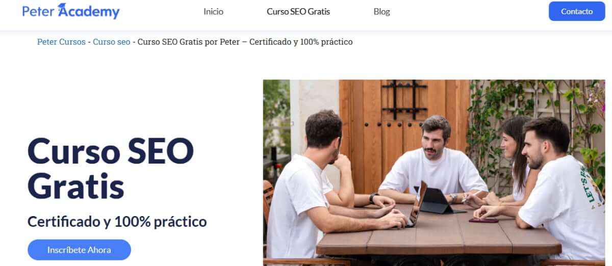 Curso SEO gratis Peter Academy