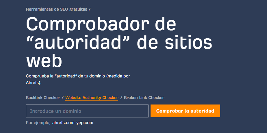 Comprobar autoridad web Ahrefs