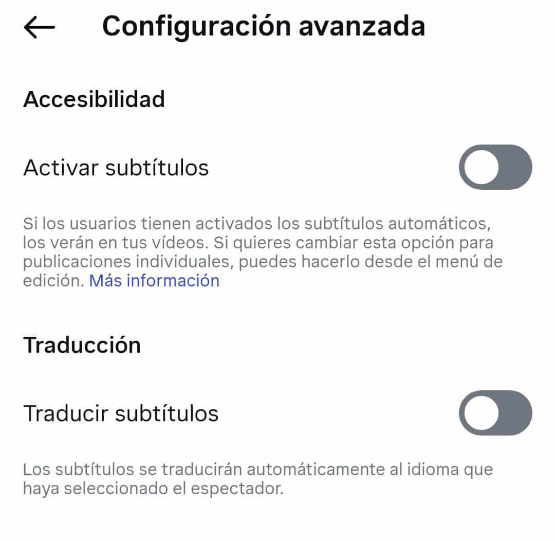 Subtítulos vídeos en Instagram