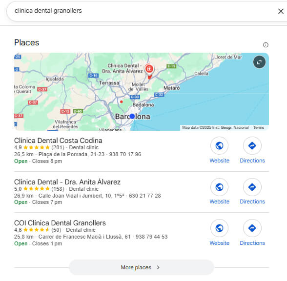 Ejemplo de pack local de Google