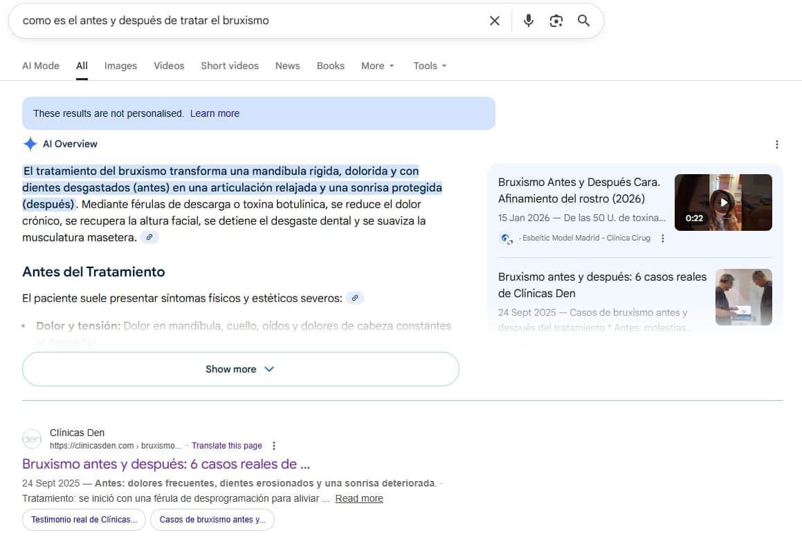 ¿Qué es la etiqueta "Meta Description" y cómo optimizarla para SEO? ¿Sigue siendo importante en 2026? 5 AI Overviews y resultados tradicionales