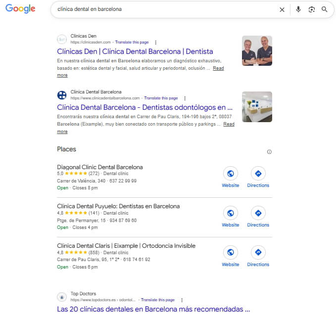 ¿Realmente existen diferencias entre GEO y SEO? ¿Qué dice Google sobre el nuevo SEO? 1 SERPs tradicionales de Google